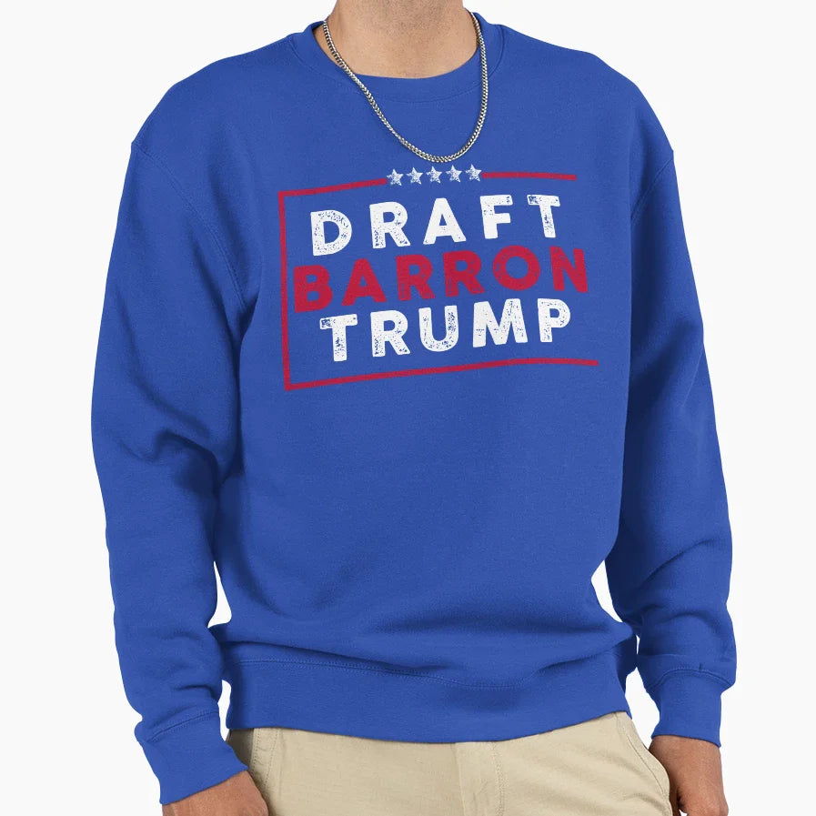 Draft Barron Trump Anti Maga Sweatshirt - Minimalist Print Men Women