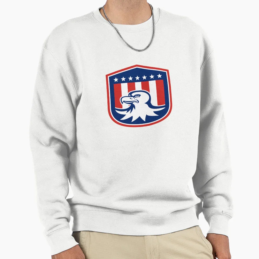American Bald Eagle Head Flag Sweatshirt - Casual Everyday Wear for Adults