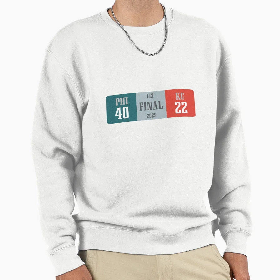 Final Score Super Bowl Lix Sweatshirt - Minimalist Print for Adults