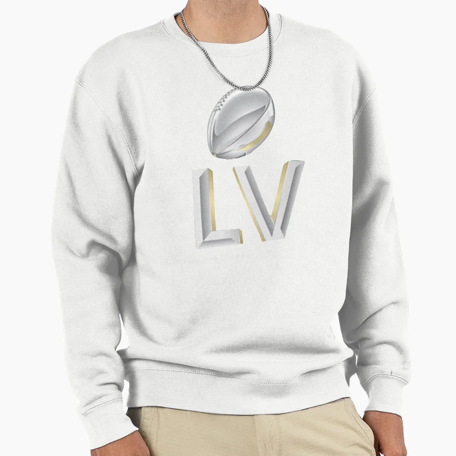 Silver Super Bowl Lv Sweatshirt - Trendy Graphic Unisex