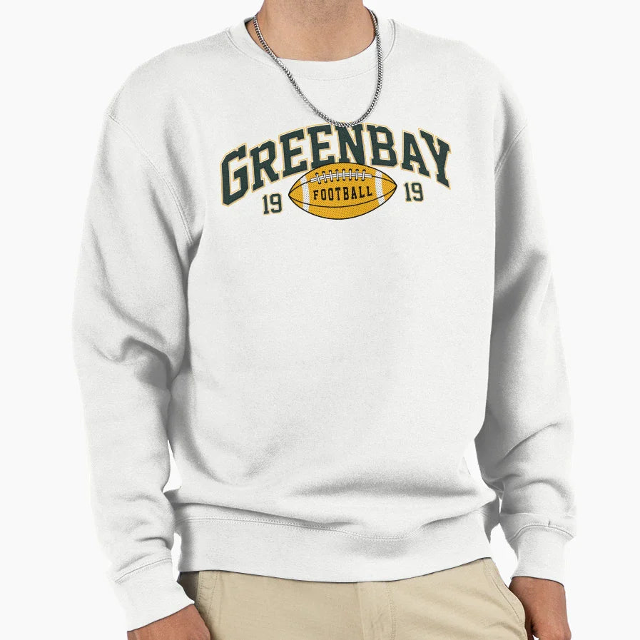 Green Bay Football Varsity Sweatshirt - Minimalist Print Unisex