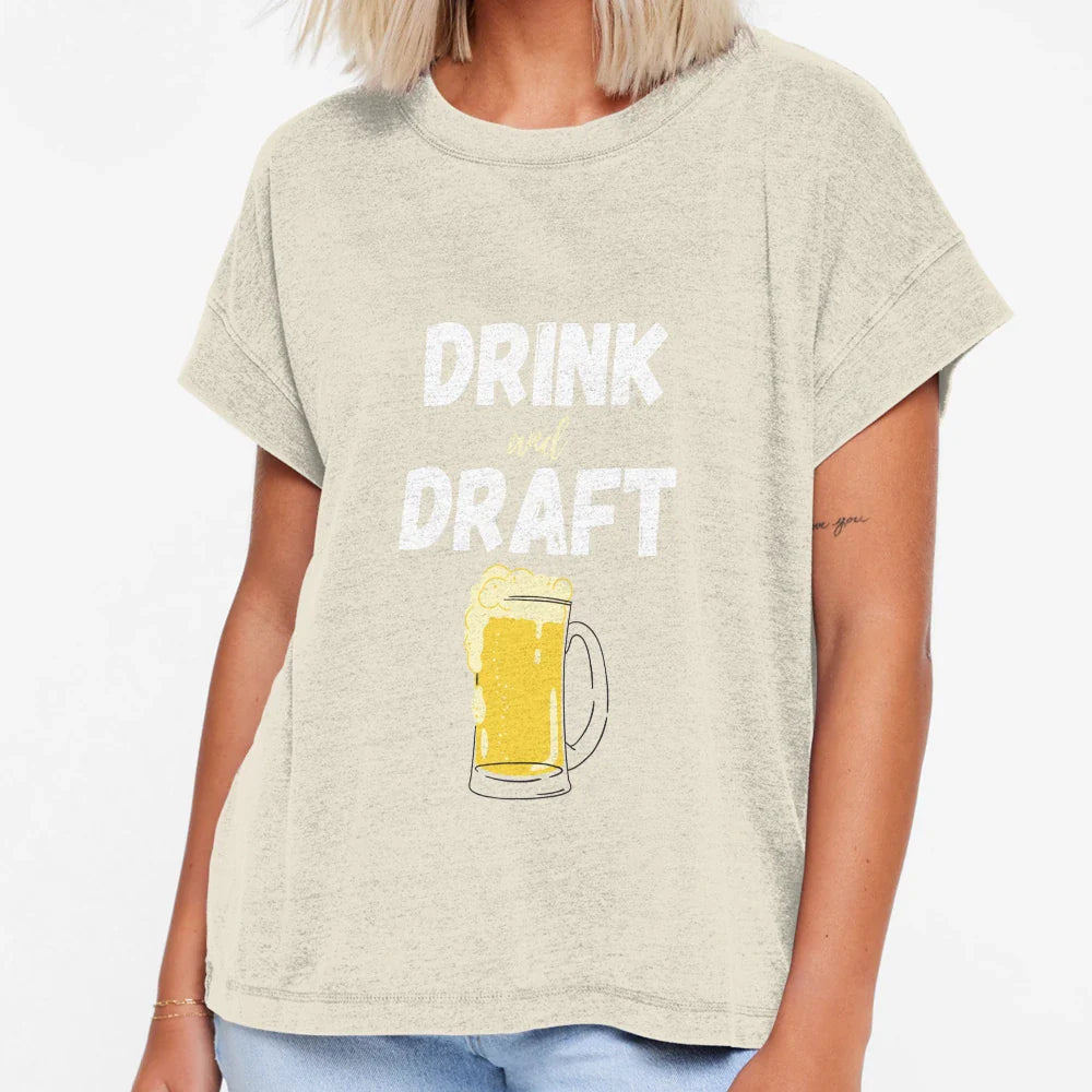 Drink And Draft Funny Fantasy T-Shirt - Casual Everyday Wear Unisex