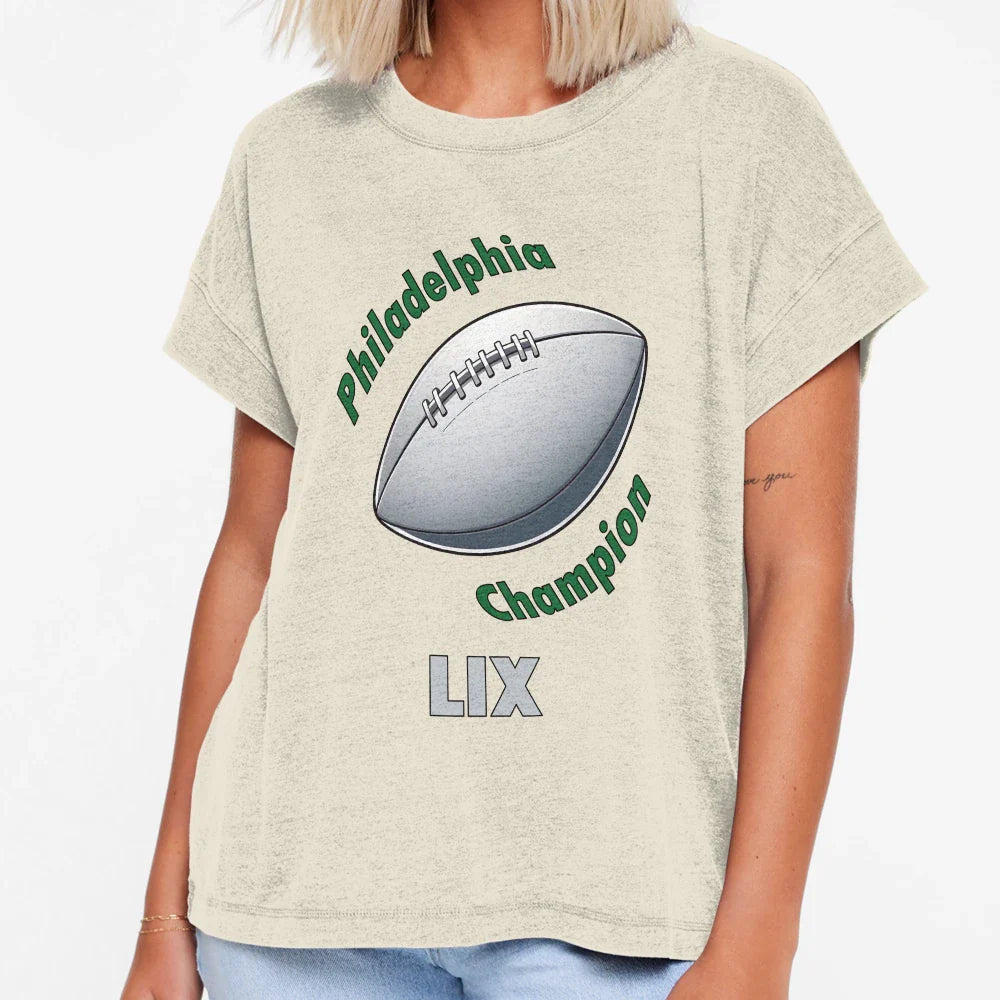 American Football Ball Text T-Shirt - Graphic Print for Adults