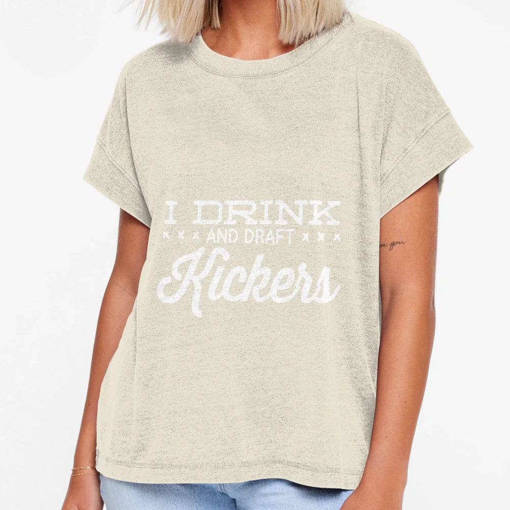 I Drink And Draft Kickers T-Shirt - Unique Graphic Unisex