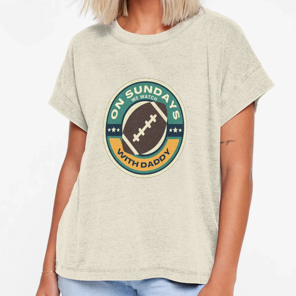 Sundays We Watch Football Daddy T-Shirt - Minimalist Print Men Women