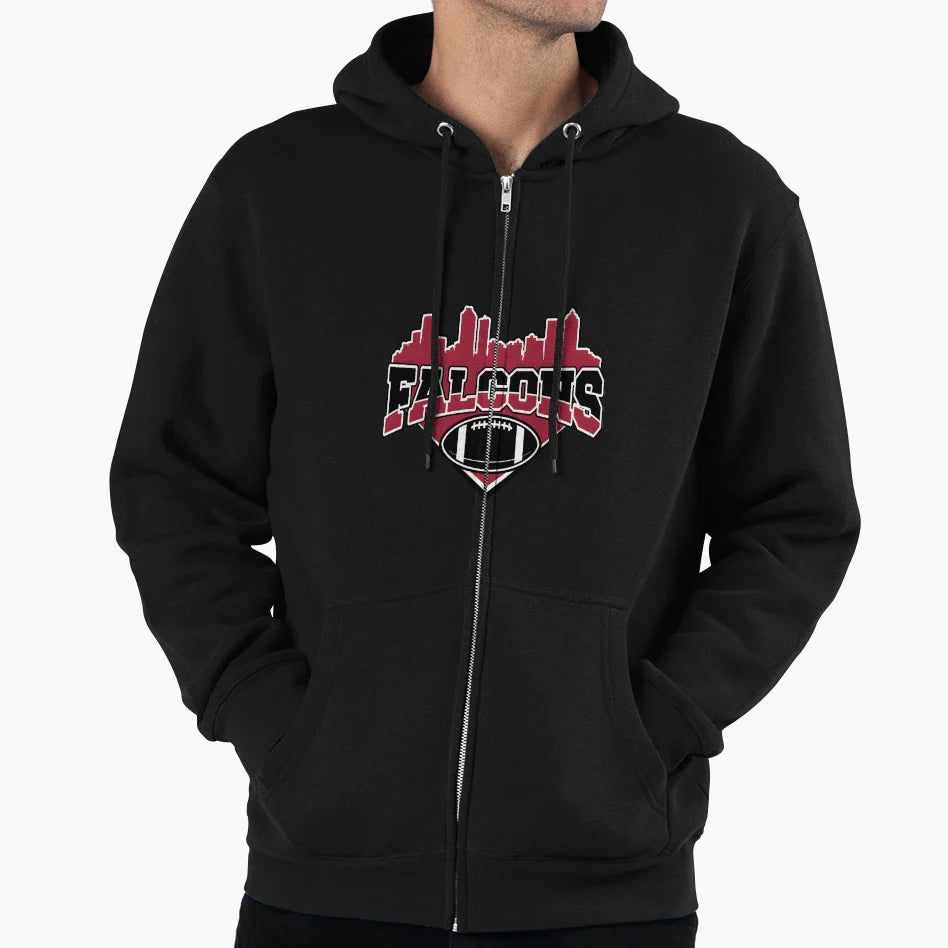 Falcons Football Skyline Football Hoodie - Fun Novelty Design Men Women