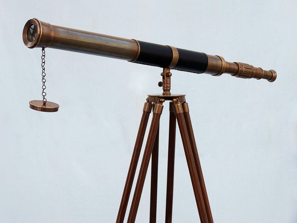 Admiral Floor Standing Antique Brass Telescope 60""
