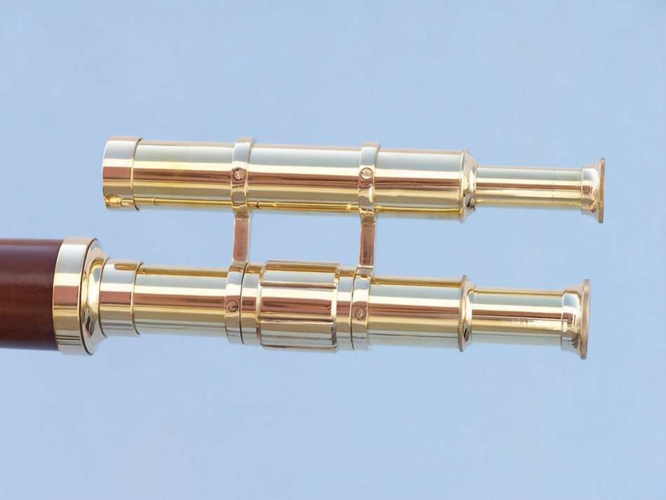 Floor Standing Solid Brass - Wood Griffith Astro Telescope 64""