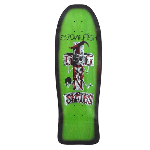Dogtown Stonefish 80s Reissue Skateboard Deck - 10.125″ Lime/Black Fade