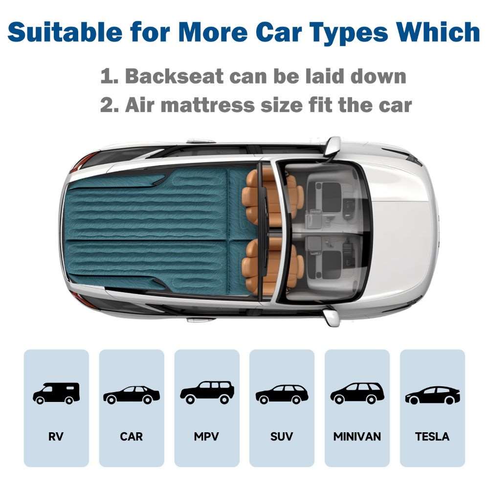 Umbrauto Car Camping SUV Air Mattress 1.0, Slate