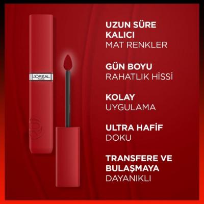 L'Oreal Paris Infaillible Matte Resistance Liquid Matte Lipstick - Transfer-Resistant, Long-Lasting Matte Finish Lip Color for Comfortable Wear