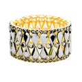 Teardrop Glass Stone Cluster Evening Stretch Bracelet