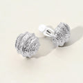 Textured Metal Ripple Ball Clip On Earrings