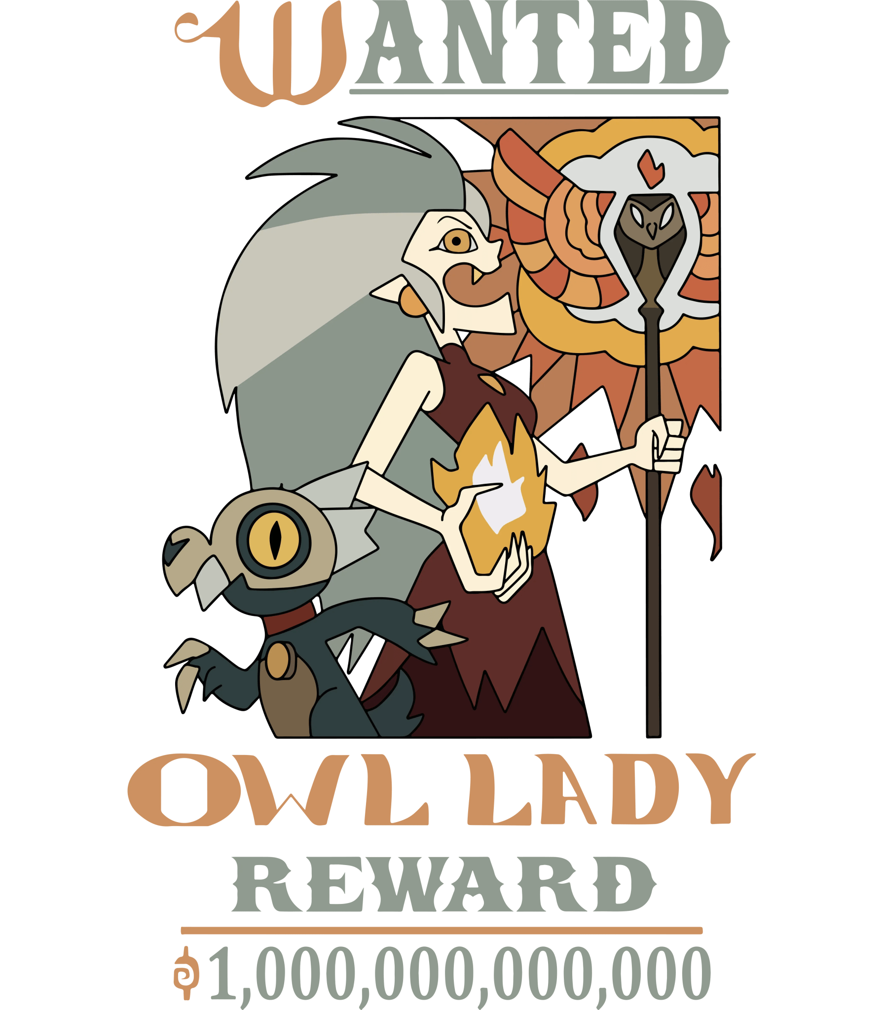 The Owl House - Eda The Owl Lady Wanted Poster - Digital Download