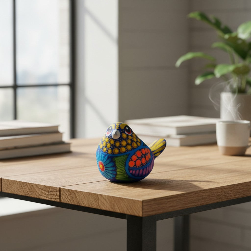 Alebrije Bird Figurine | Colorful Mexican Folk Art