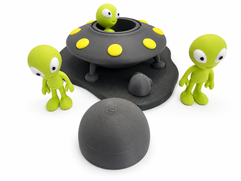 Alien UFO Playset - 3D Printed Space Toy