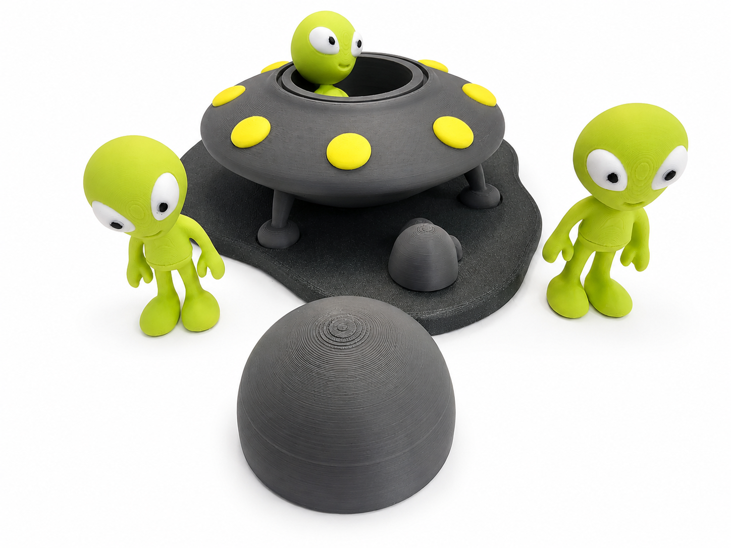 Alien UFO Playset - 3D Printed Space Toy