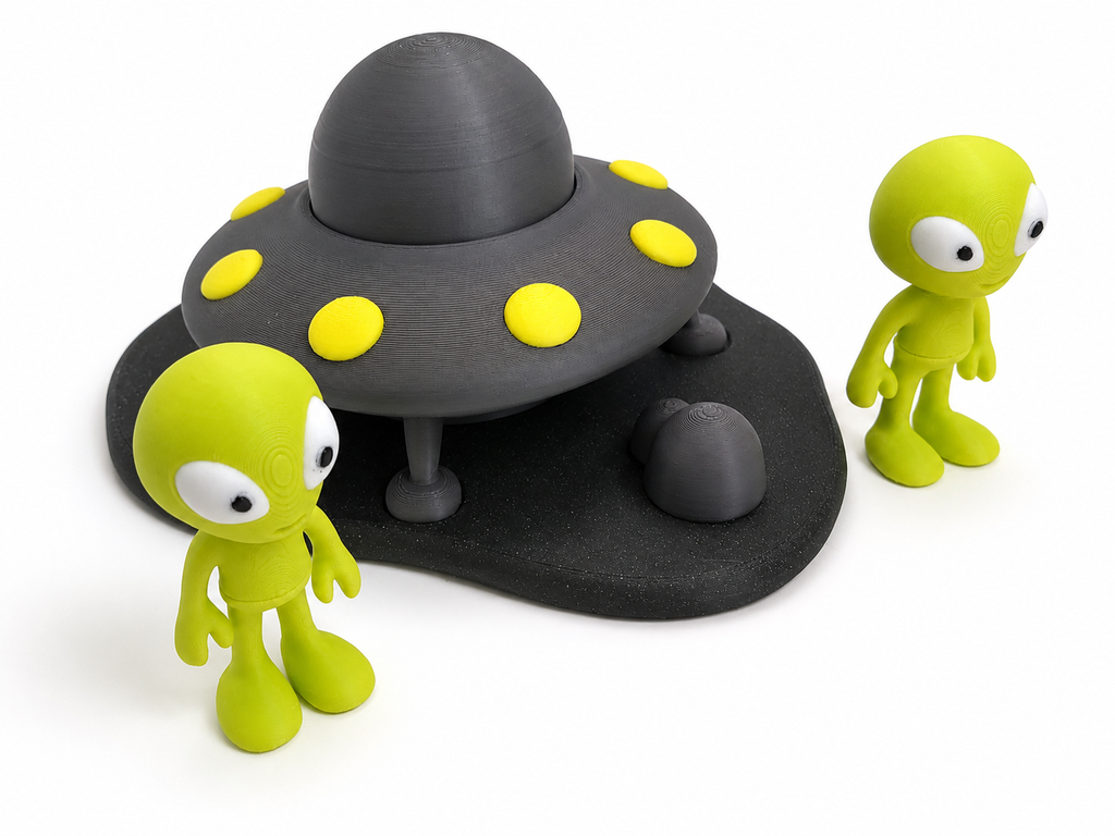 Alien UFO Playset - 3D Printed Space Toy