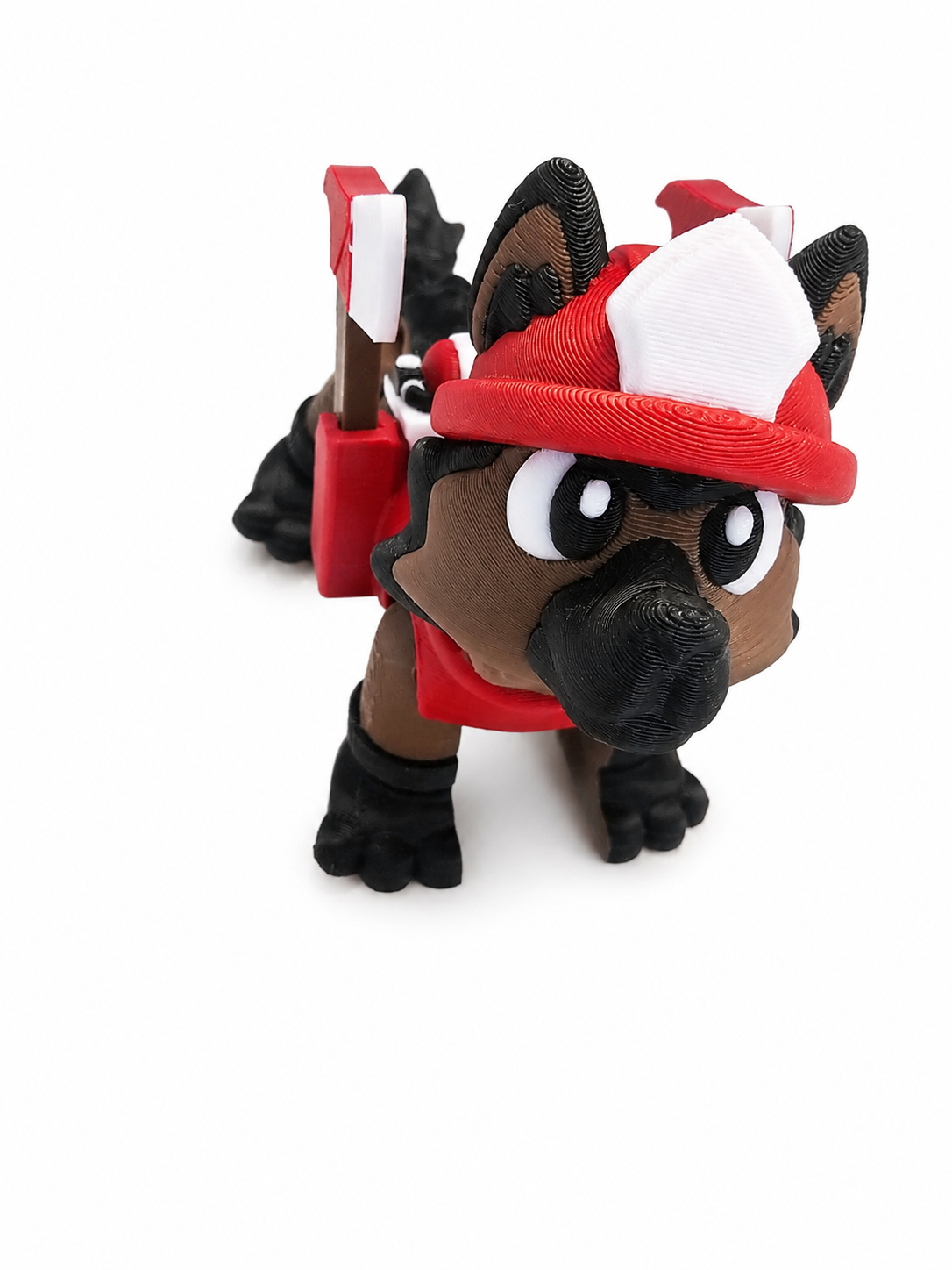 Firefighter Dog 3D Printed Toy with Removable Axes