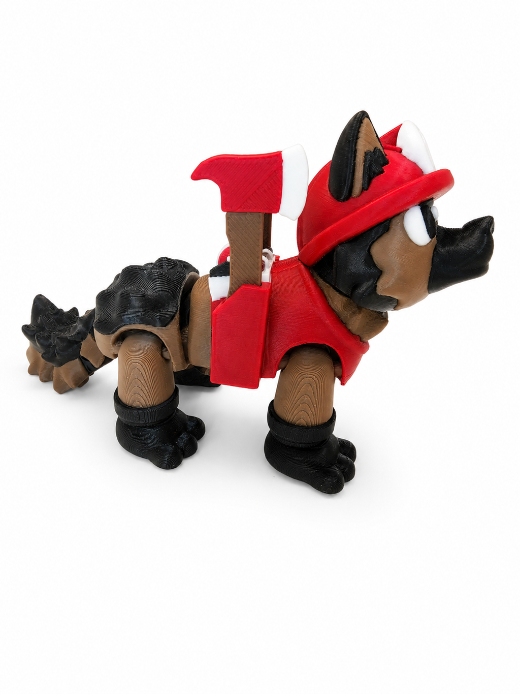 Firefighter Dog 3D Printed Toy with Removable Axes