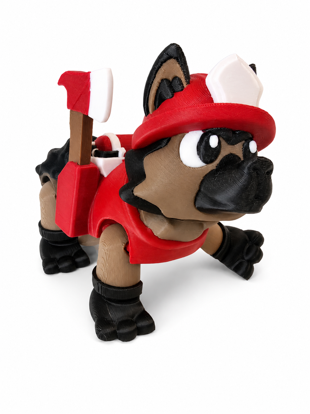 Firefighter Dog 3D Printed Toy with Removable Axes