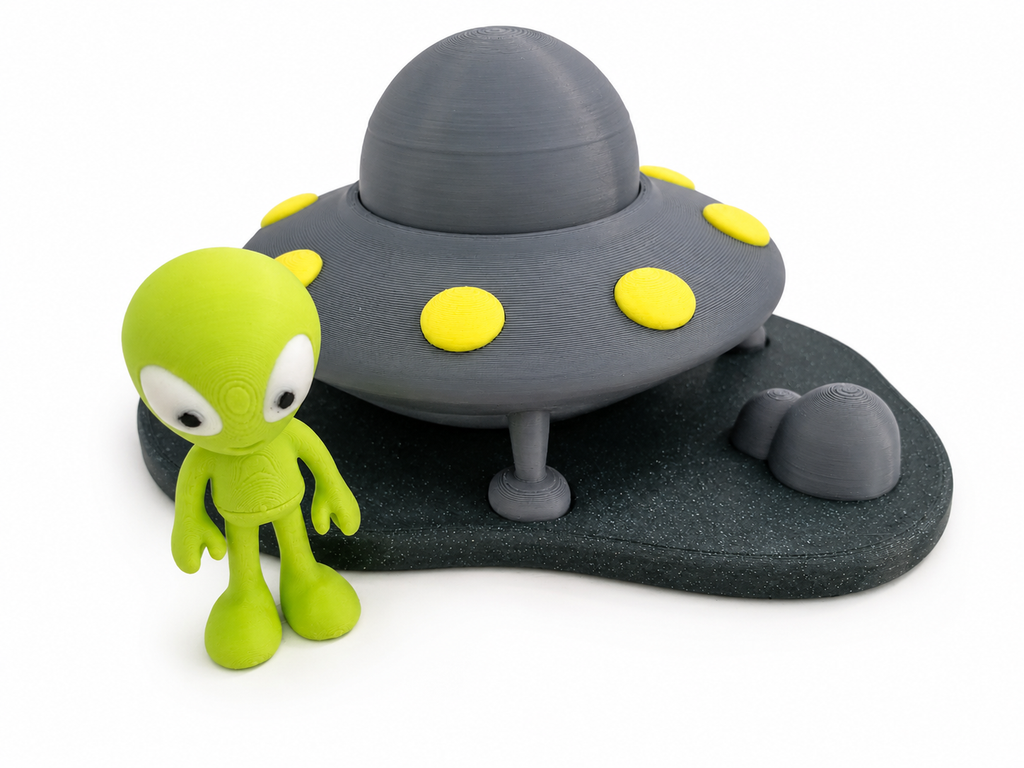 Alien UFO Playset - 3D Printed Space Toy