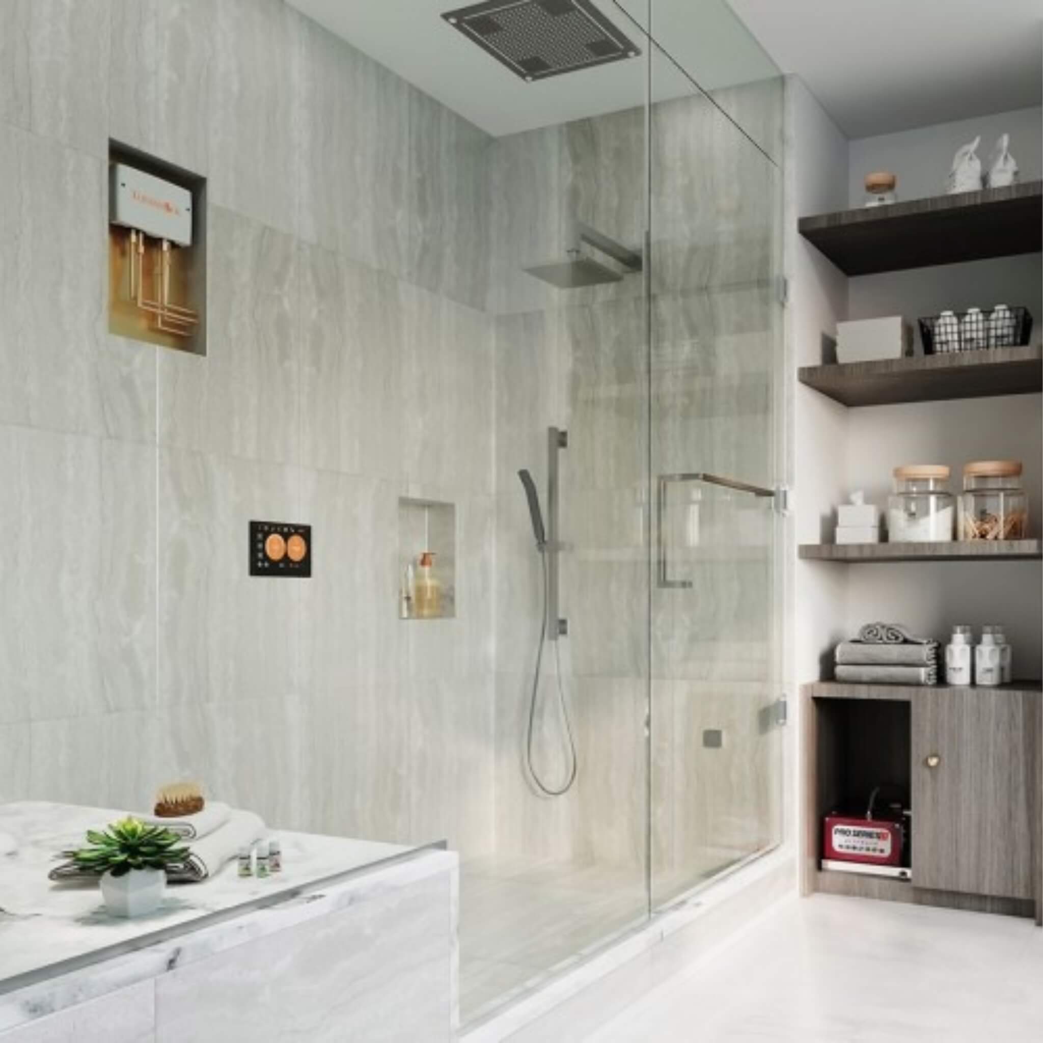 ThermaSol SignaTouch Flushmount 5-Inch Digital Shower Steam Control Package With Serenity 10 [TWPSR] (SAK84375)