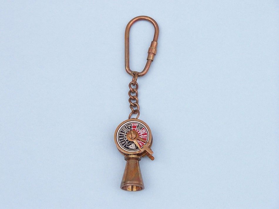 Antique Copper Titanic Engine Telegraph Key Chain 5""
