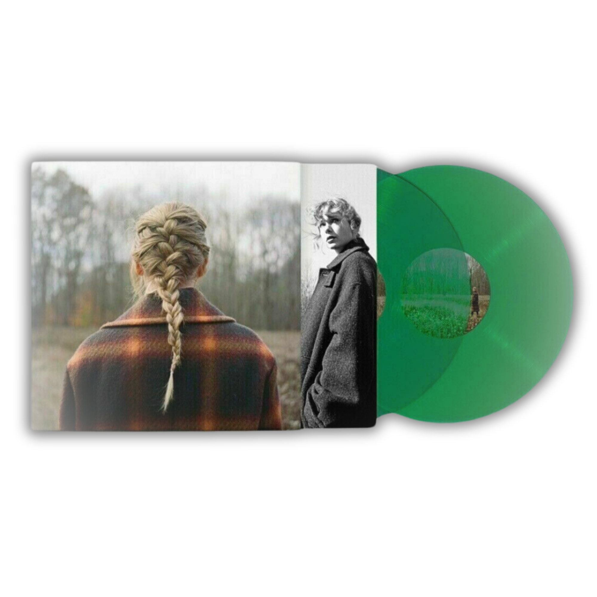 Taylor Swift - Folklore (X) (Beige Vinyl/2LP) & Taylor Swift - Evermore (Translucent Green Vinyl/2LP) & Fearless (Taylor's Version) (Gold Vinyl/3LP) & Tortured Poets Department (X) (Ghosted White Vinyl/2LP/Manuscript- Bonus Track) & 1989 & Speak Now