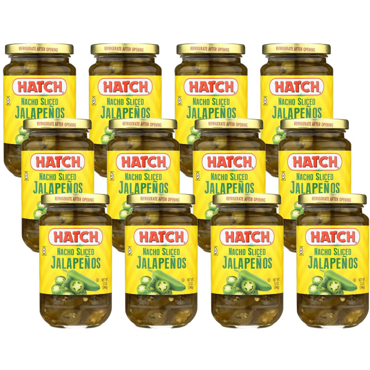 Hatch Chili Sliced Jalapenos, Nacho Sliced, 12 Fl. Oz., Case of 12