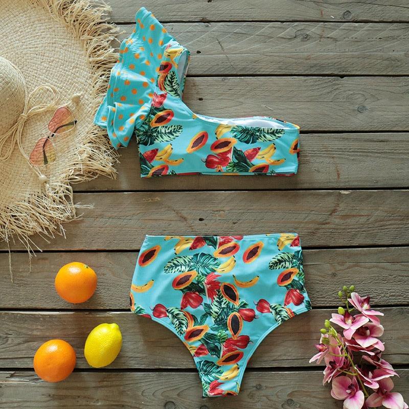 Two-Pieces Women Push-Up Padded Bra Ruffles Bandage Bikini Set Swimsuit Women's Bathing Suits Ruffles Flounce Bikini Sets Low Rise Two Piece Swimsuit Swimwear Bathing Suit Beachwear