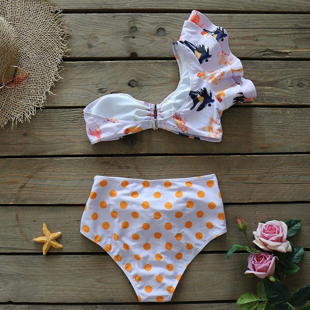 Two-Pieces Women Push-Up Padded Bra Ruffles Bandage Bikini Set Swimsuit Women's Bathing Suits Ruffles Flounce Bikini Sets Low Rise Two Piece Swimsuit Swimwear Bathing Suit Beachwear