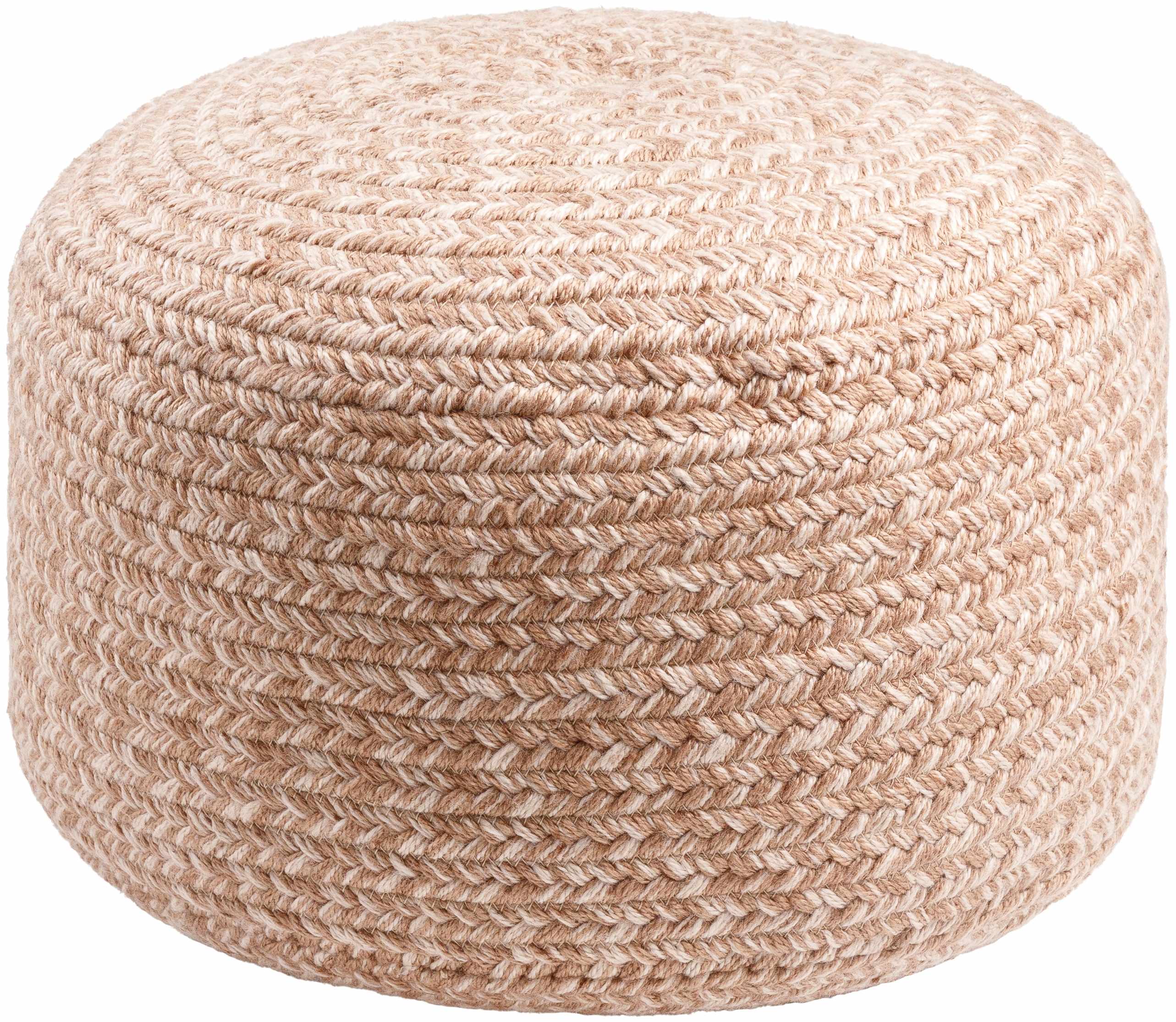 Tonanitla Natural Fiber Blush Knitted Outdoor Pouf