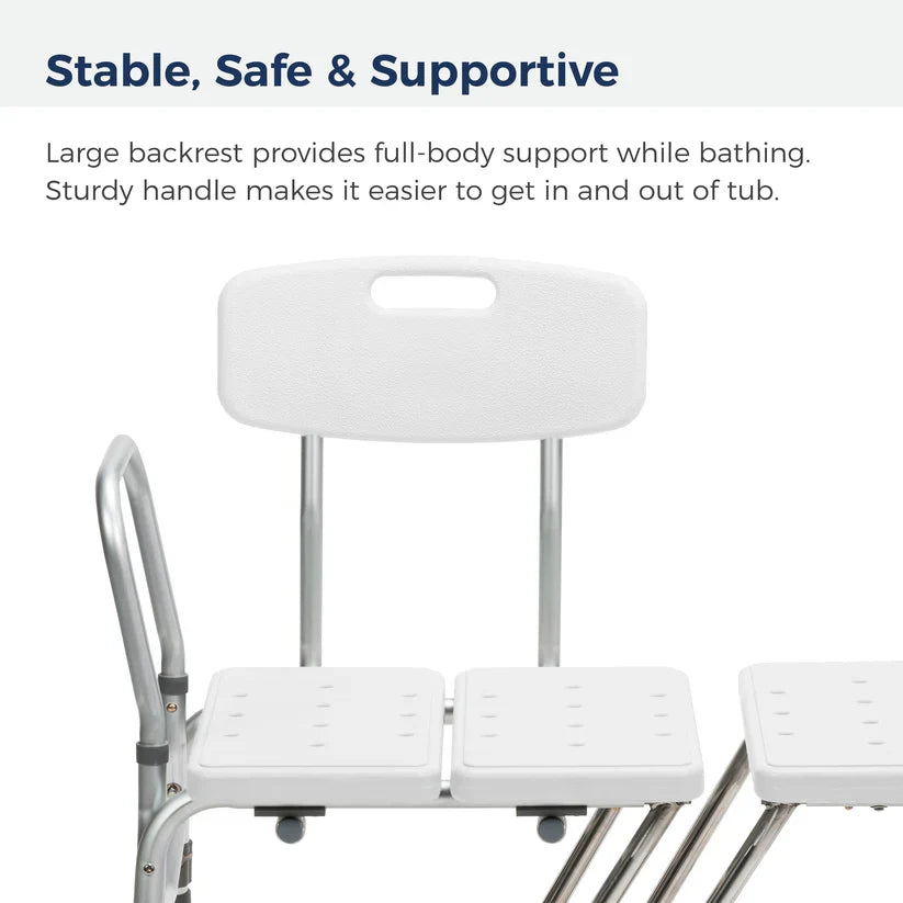 Splash Defense Transfer Bench with U-Shape Cutout, 400 lb Capacity