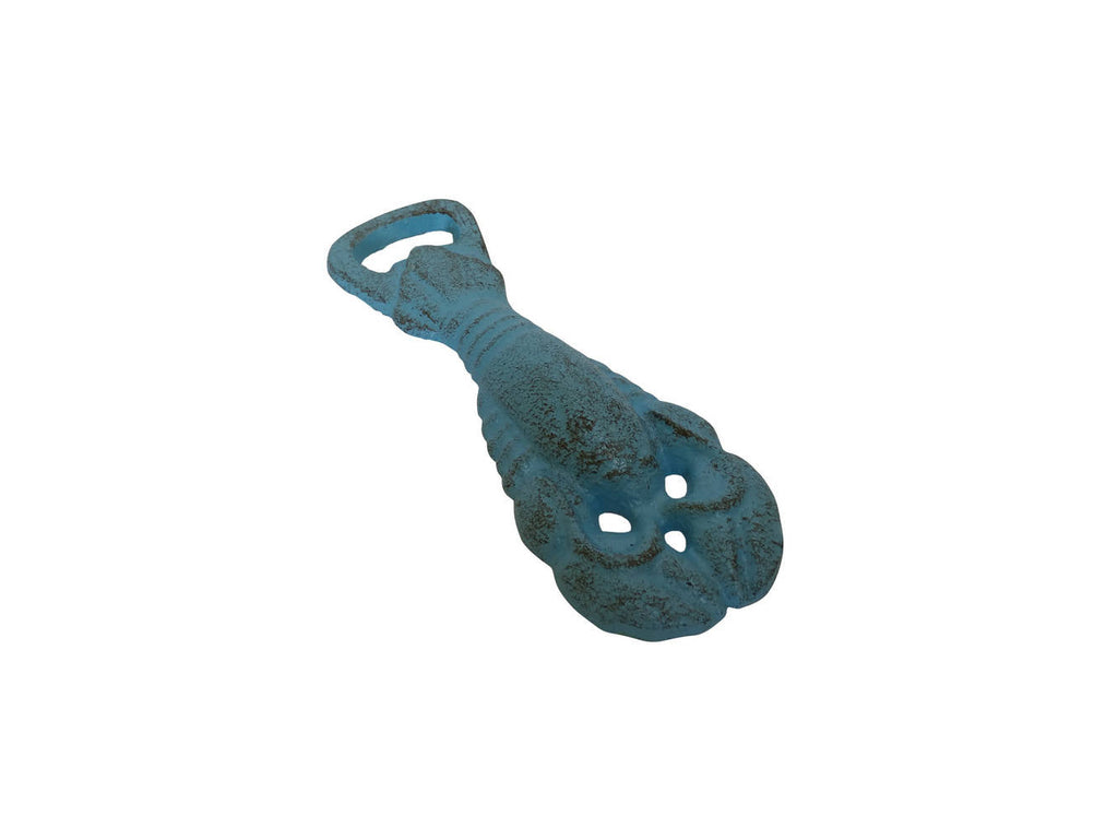 Rustic Light Blue Cast Iron Lobster Bottle Opener 6""
