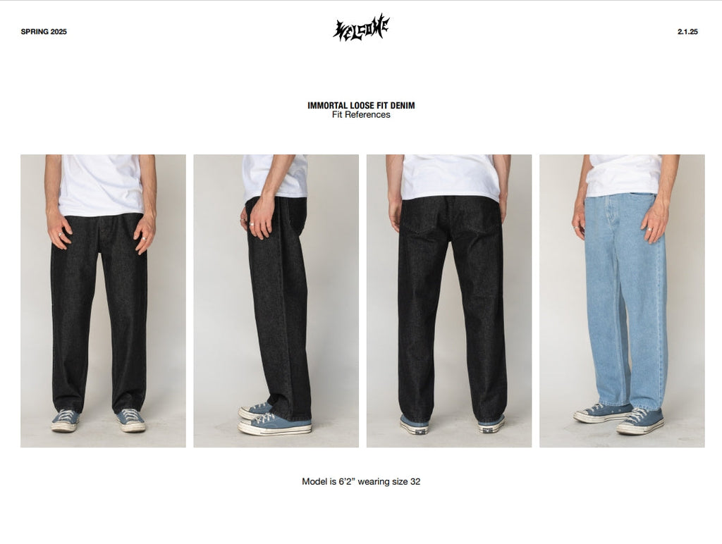 Welcome Immortal Washed Blue Denim Pants