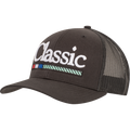 CLASSIC-Trucker Snapback Cap, Chain Stitch Logo - Black