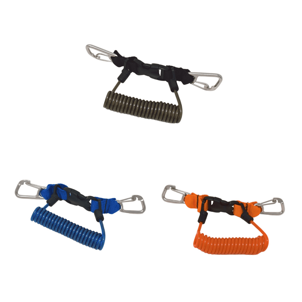 Scuba Choice Shark Coil Steel Core with Clips Lanyard