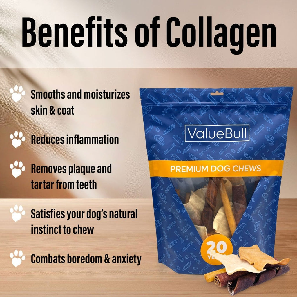 ValueBull USA Beef Collagen Dog Chews, Fun Shapes Variety Mix, 2 Pound