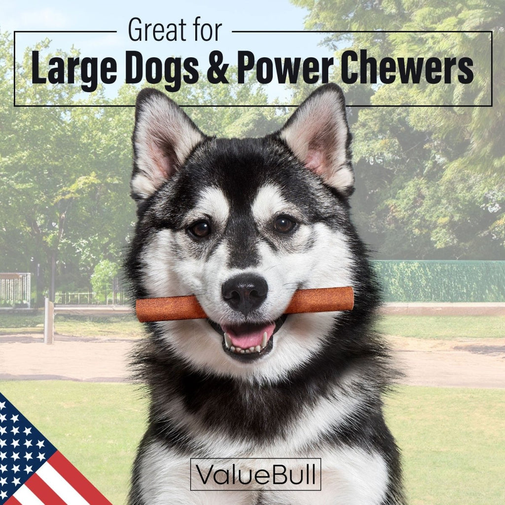 ValueBull USA Collagen Sticks for Dogs, 6 Inch Jumbo Chews, Natural Long-Lasting Dog Treats, 25 Count