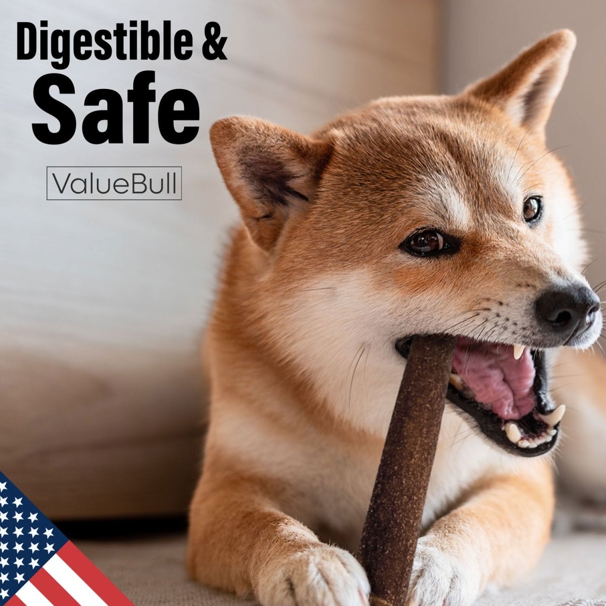 ValueBull USA Collagen Sticks for Small Dogs, 6 Inch Thin Chews, Natural Dog Treats, 50 Count