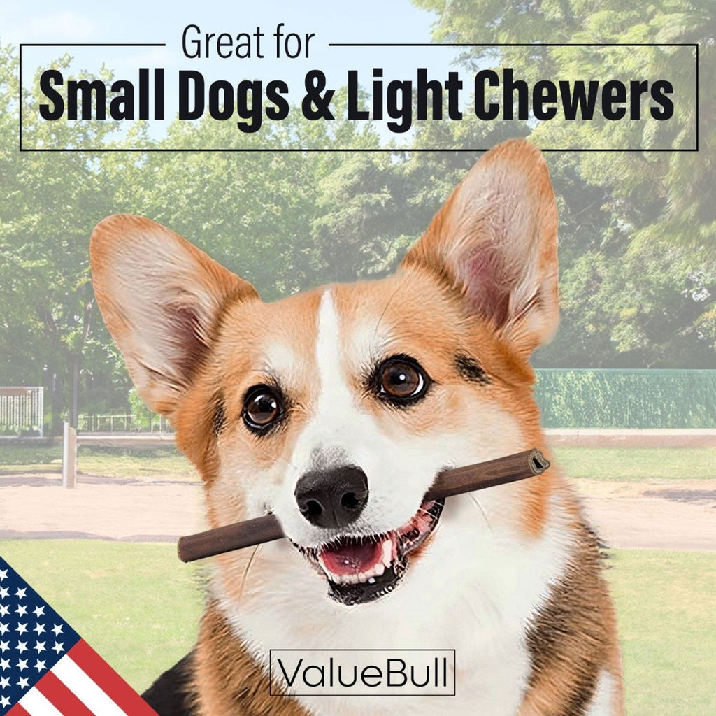 ValueBull USA Collagen Sticks for Small Dogs, 6 Inch Thin Chews, Natural Dog Treats, 50 Count