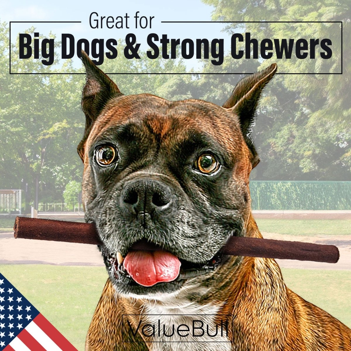 ValueBull USA Beef Collagen Sticks for Dogs, 12 Inch Thick Chews, 25 Count