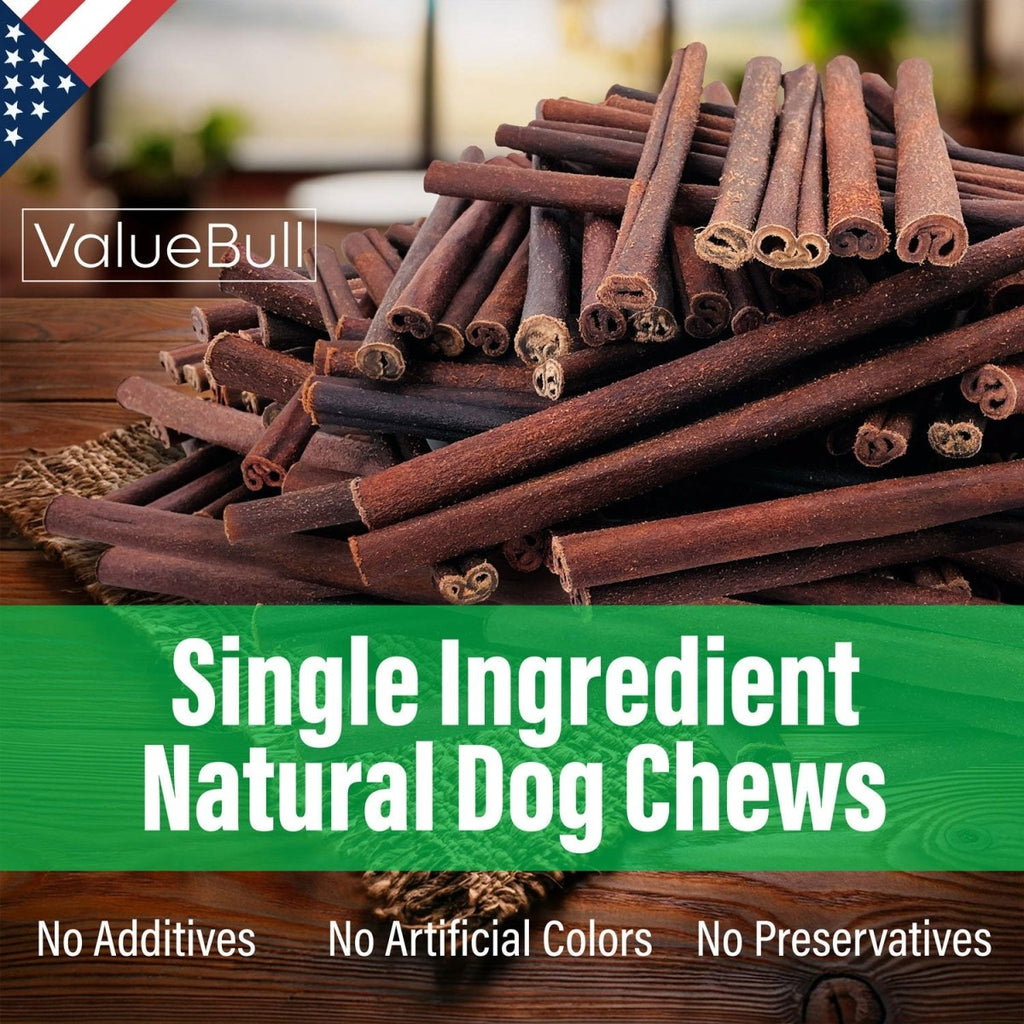 ValueBull USA Collagen Sticks for Small Dogs, 12 Inch Thin Chews, Natural Dog Treats, 25 Count
