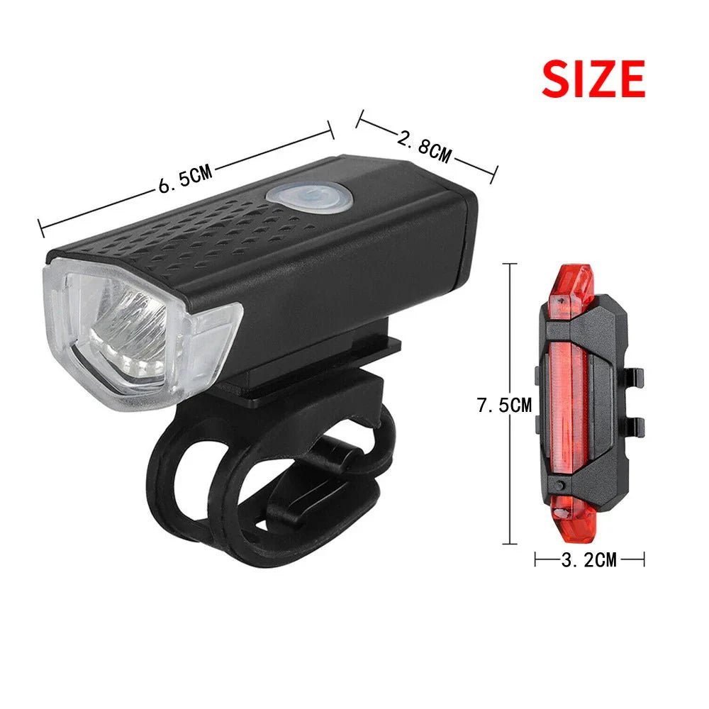 USB Rechargeable Bicycle LED Light Set – Front and Rear Lights for Riding Safety - PhishStones Products