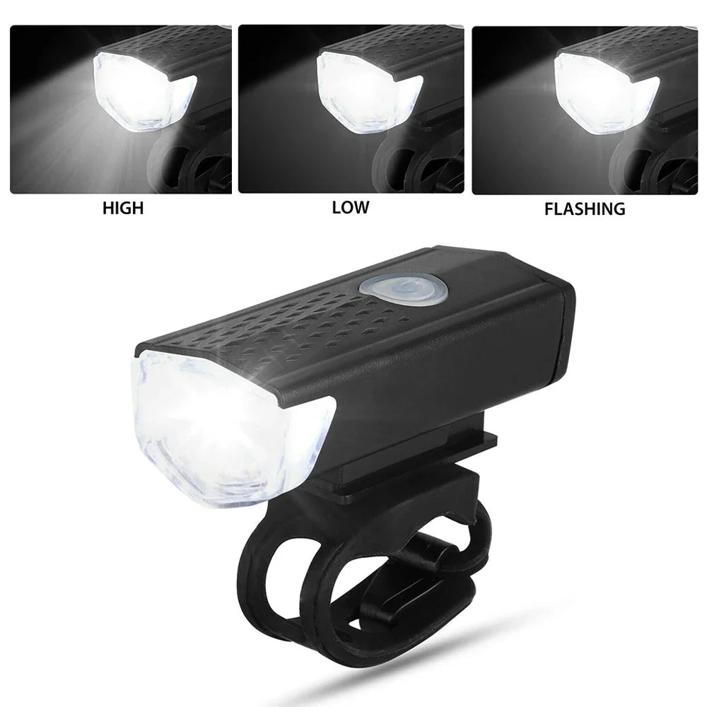 USB Rechargeable Bicycle LED Light Set – Front and Rear Lights for Riding Safety - PhishStones Products