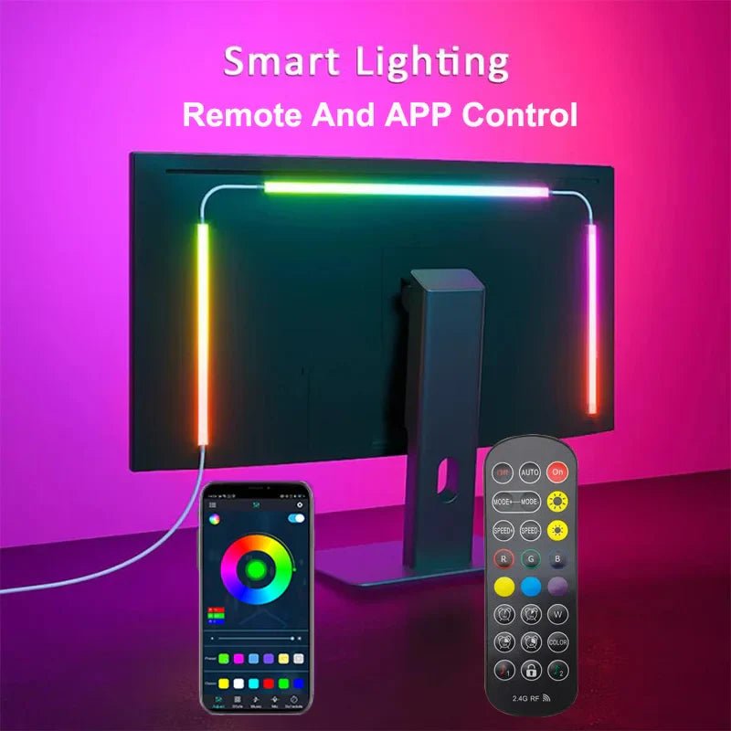 USB RGBIC LED Strip Lights for PC Monitor, App Controlled Gaming Backlight with Music Sync, 24 to 34 Inch Computer Screen LED Lighting for Gaming Room Decor - PhishStones Products
