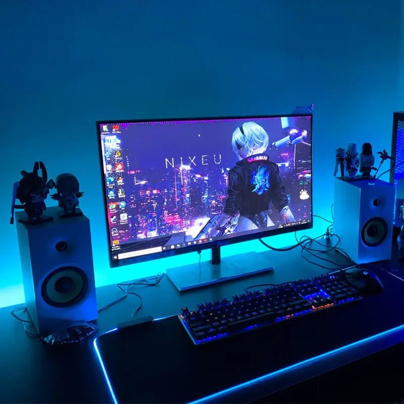 USB RGBIC LED Strip Lights for PC Monitor, App Controlled Gaming Backlight with Music Sync, 24 to 34 Inch Computer Screen LED Lighting for Gaming Room Decor - PhishStones Products