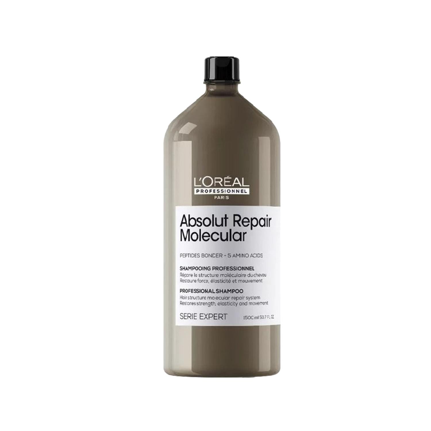 L'Oreal Professionnel Paris Serie Expert Absolut Repair Molecular Damaged Hair Shampoo - 1500ml, Repairing & Purifying for Professionals & Consumers