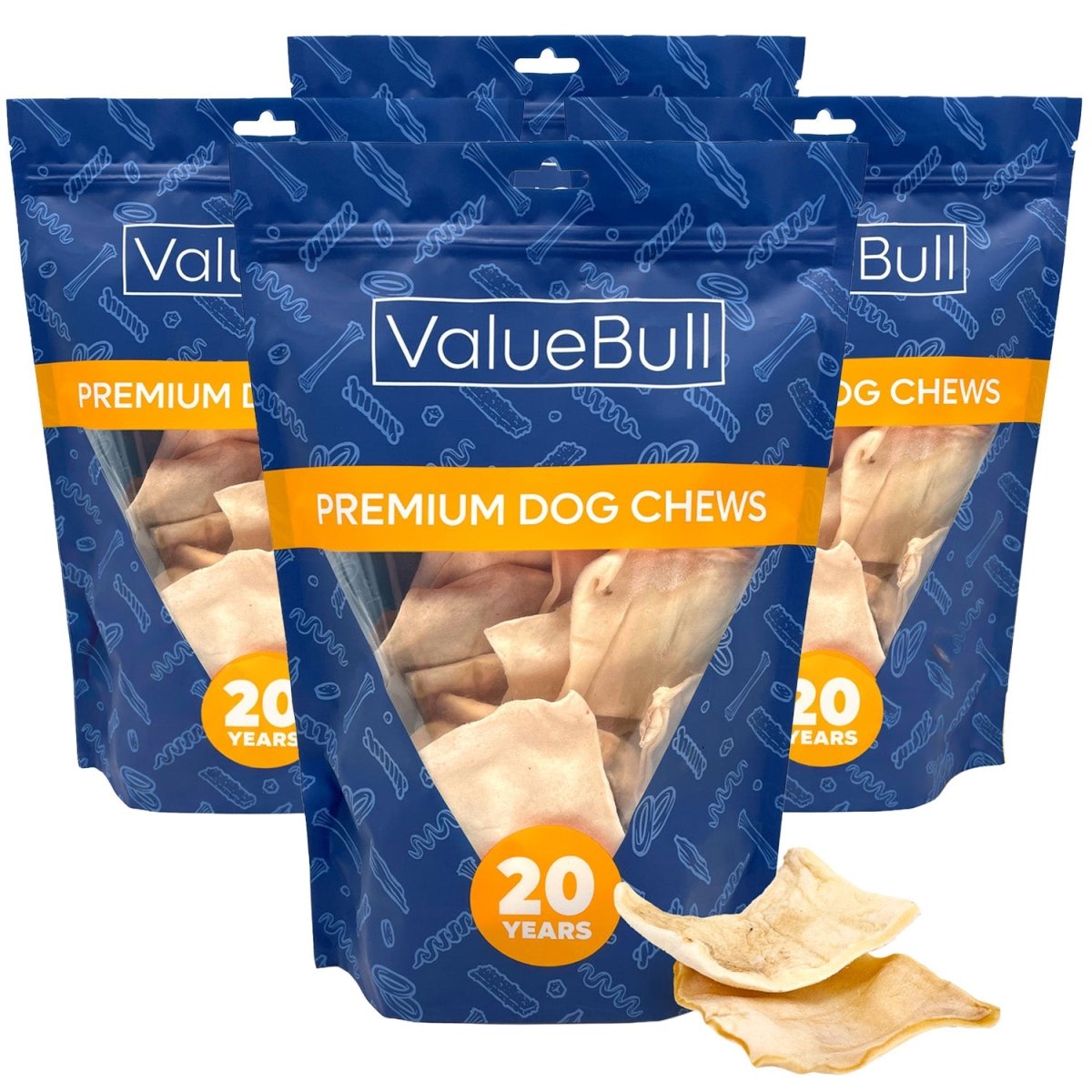 ValueBull USA Beef Rawhide Chips for Dogs, 4 Pound